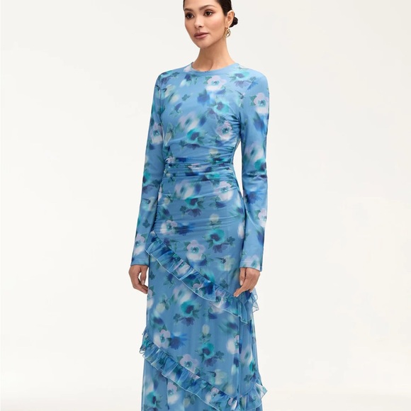 Veiled Collection Blue Floral Women's Dress - Picture 5 of 11